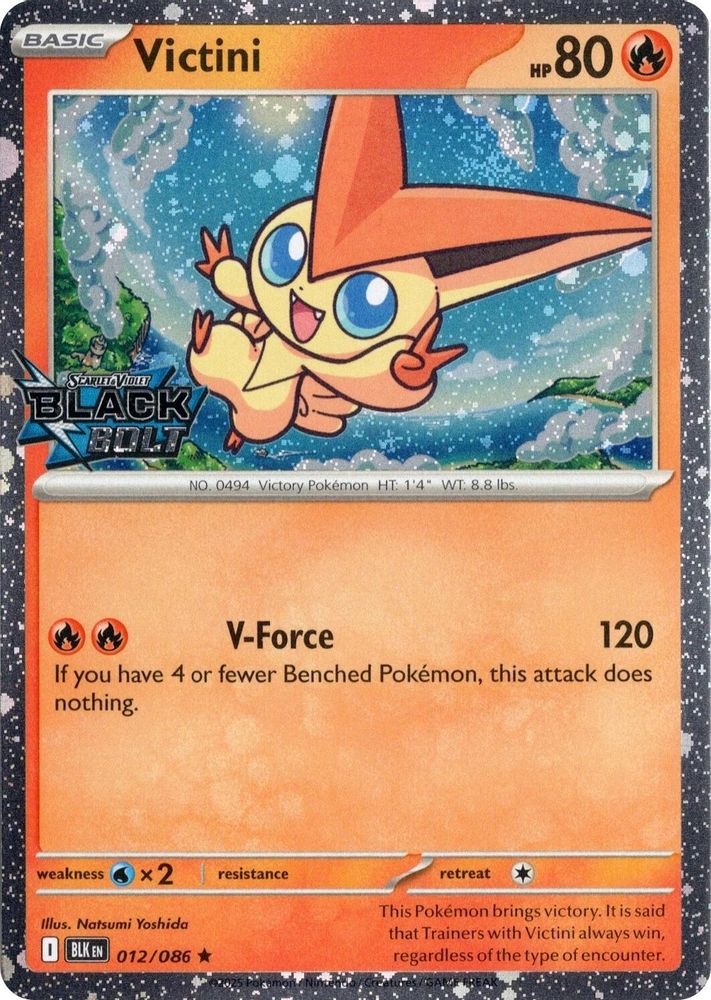 Victini (Black Bolt Stamped) - 012/086 - Rare