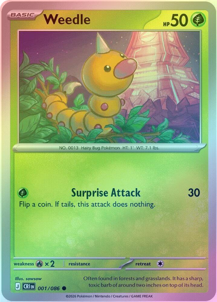 Weedle - 001/086 - Common - Reverse Holo